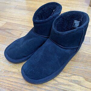 GUC Zodiac Black Leather Snow Boots sz 10